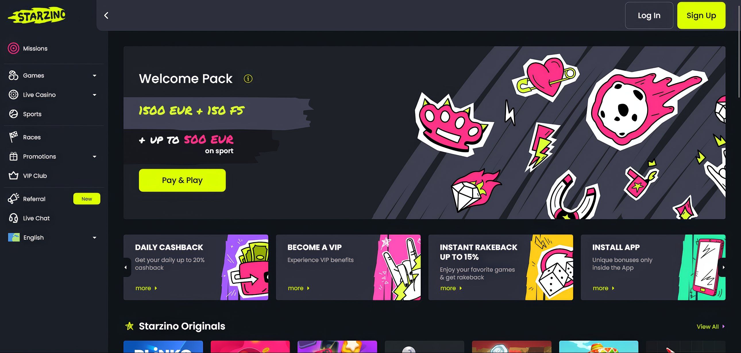 Starzino desktop screenshot 1